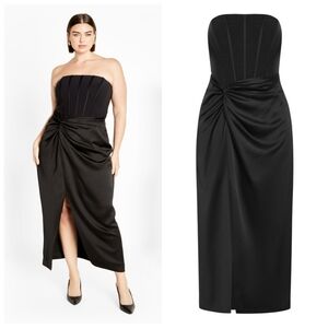 City Chic Leyla Black Maxi Cocktail Dress | US 20 | NWT